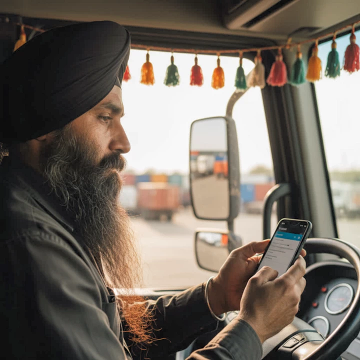 Driver using mobile phone while parked